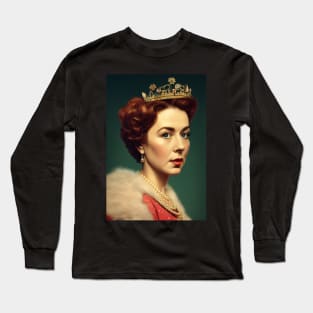 Portrait of Queen Elizabeth II Long Sleeve T-Shirt